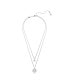 White, Rhodium Plated or Rose-Gold Tone or Gold-Tone Meteora Layered Pendant Necklace