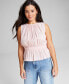 Women's Crinkle Peplum Top розовый лотос, 2XS - фото #1