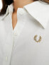 Фото #3 товара Fred Perry boxy fit shirt in white