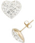 Crystal Pavé Heart Stud Earrings in 10k Gold