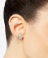 ფოტო #2 პროდუქტის Diamond Round & Baguette Square Halo Cluster Stud Earrings (1 ct. t.w.) in 14k White Gold, Created for Macy's