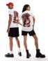 ASOS DESIGN Marvel unisex t-shirt with Deadpool graphic prints in white