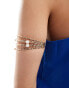 ASOS DESIGN arm cuff with molten and faux pearl detail in gold tone Золотистый, S/M - фото #2