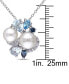 ფოტო #4 პროდუქტის Cultured Freshwater Pearl (6-1/2 & 7-1/2mm) & Multicolor Topaz (1-1/2 ct. t.w.) 18" Pendant Necklace in Sterling Silver