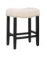 24" Upholstered Saddle Seat Faux Leather Counter Stool