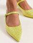 Charles & Keith embellished heeled shoes in lime