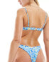 Фото #3 товара Kulani Kinis love story Y cheeky bikini bottom in blue floral print