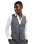 Фото #2 товара ASOS DESIGN slim fit suit waistcoat with wool in charcoal