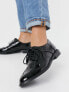 Фото #2 товара ASOS DESIGN More flat lace up shoes in black