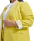 Plus Size Solid Open Front Topper Jacket