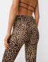 Bershka flared trousers in leopard print