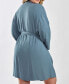 ფოტო #2 პროდუქტის Bree Plus Size Modal Robe with Looped Self Tie Sash and Inner Ties