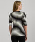 ფოტო #2 პროდუქტის Women's Striped Henley Tee