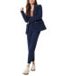 Women's Pinstripe Slim-Fit Trousers Navy-Staggered Stripe, 8 - фото #4