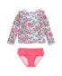 ფოტო #1 პროდუქტის Little Girls Princess Seam Ruffle Rash Guard 2-Piece