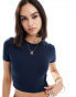 Threadbare baby crop tee in navy