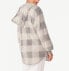 Фото #2 товара Joyspun Plush Hooded Cardigan Women XS White Plaid Polyester Pockets Long Sleeve