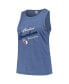 Фото #3 товара Women's Navy Cleveland Guardians Plus Size Curvy High Neck Tri-Blend Tank Top