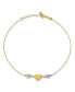 ფოტო #1 პროდუქტის Puffed Heart "Love" Anklet in 14k Yellow and White Gold