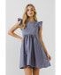 ფოტო #2 პროდუქტის Women's Knit Poplin Mixed Dress