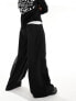 COLLUSION wide leg tailored trouser in black