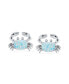 Small White Tropical Vacation Nautical Created Synthetic Opal Beach Sand Crab Stud Earrings For Women Sterling Silver - фото #3