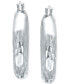 ფოტო #3 პროდუქტის Small Patterned Hoop Earrings in Sterling Silver, 30mm, Created for Macy's