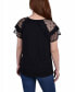 ფოტო #2 პროდუქტის Petite Size Short Dot Sleeve Top