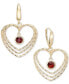 ფოტო #1 პროდუქტის Citrine Orbital Triple Heart Drop Earrings (1-5/8 ct. t.w.) in 14k Gold-Plated Sterling Silver (Also in Garnet)