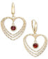 Фото #1 товара Серьги Macy's Citrine Triple Heart in 14k Gold-Plated Silver