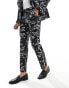 ASOS DESIGN skinny suit trouser in black floral print