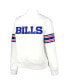Women's White Buffalo Bills Line Up Satin Full-Snap Varsity Jacket