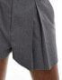 ASOS DESIGN high waist tailored shorts in grey