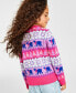 Фото #2 товара Holiday Lane Little Girls Santa Bear Sweater, Created for Macy's