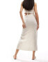 Фото #3 товара New Look linen look wrap midi skirt in stone