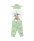 Фото #2 товара Starwars Baby Boys The Mandalorian Baby Bodysuit Pants and Hat 3 Piece Outfit Set Newborn to