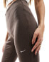 Nike mini-ribbed flared leggings in baroque brown