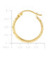 ფოტო #4 პროდუქტის Wide Width Patterned Small Hoop Earrings in 10k Gold, 1"