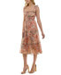 ფოტო #6 პროდუქტის Juniors' Tie-Shoulder Floral-Print Smocked-Waist Dress