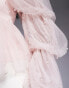 Фото #3 товара ASOS LUXE tulle baby doll top with pearl embellishment in pink