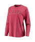ფოტო #3 პროდუქტის Women's Crimson Oklahoma Sooners Tonal Block Vintage Wash Long Sleeve T-shirt