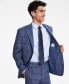 Фото #4 товара Men's Slim-Fit Wool Blend Stretch Plaid Suit Separate Jacket