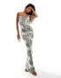 Фото #1 товара Fashionkilla slinky double layered cami ruched bust maxi dress in leopard print