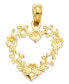 ფოტო #1 პროდუქტის 14k Gold Charm, Floral Cut-Out Heart Charm