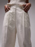 Фото #3 товара Topshop co-ord linen-blend wide leg trouser in oatmeal