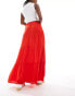 Miss Selfridge textured tiered prairie maxi skirt in red Красный, 36 - фото #2