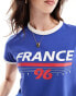 Bershka 'France' football baby tee in blue