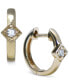 ფოტო #1 პროდუქტის Diamond Accent Square Huggie Hoop Earrings in 14k Gold, 0.47"