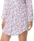 Women's Long Sleeve Notch Collar Sleepshirt Nightgown
