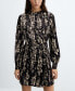 Фото #6 товара Women's Pleat Printed Dress